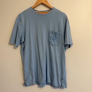 Tommy Bahama Men's Small 100% Pima Cotton T Shirt Blue Fishing Outdoor Summer